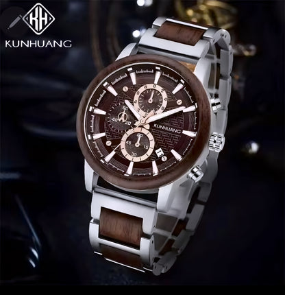 Stylish Handcrafted Vintage-Style Wooden Quartz Watch