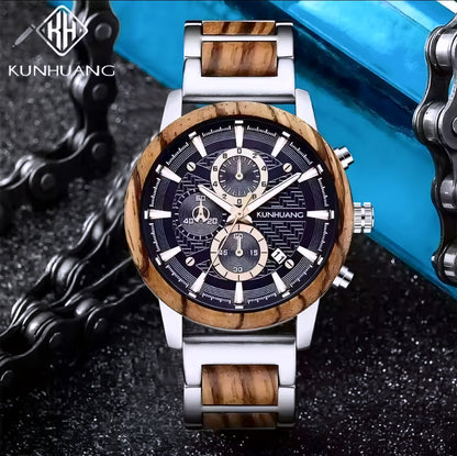 Stylish Handcrafted Vintage-Style Wooden Quartz Watch