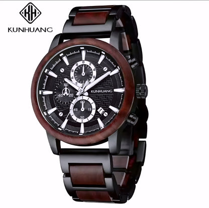 Stylish Handcrafted Vintage-Style Wooden Quartz Watch
