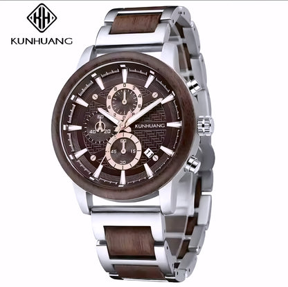 Stylish Handcrafted Vintage-Style Wooden Quartz Watch