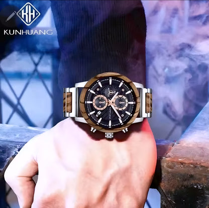 Stylish Handcrafted Vintage-Style Wooden Quartz Watch
